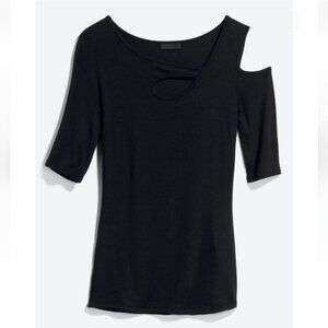 Stitch Fix Goldray Asymmetric Cold Shoulder Top/ Black/ Size Small